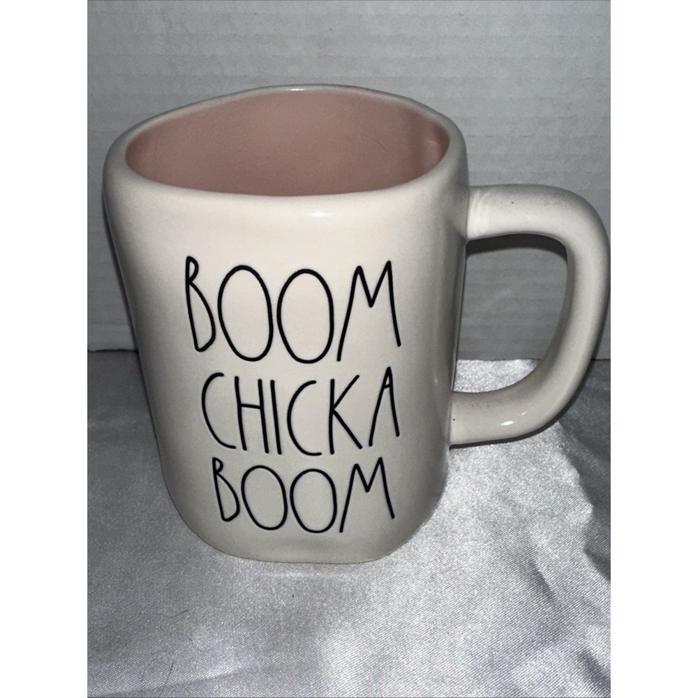 Rae Dunn Boom Chicka Boom Coffee Mug Pink Interior Artisan Collection Magenta
